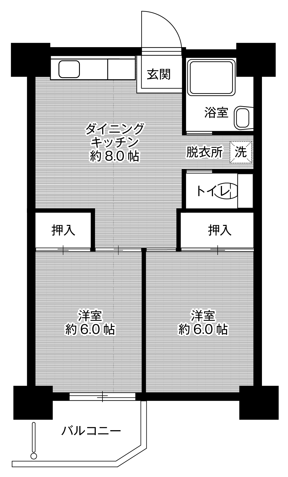 2DK Apartment For Rent in Momoyamadai, Sakai-shi Minami-ku, Osaka